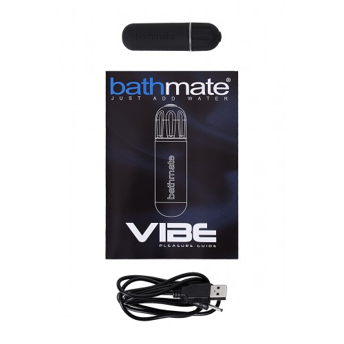 Вибропуля Bathmate Vibe Bullet Black, перезаряжаемая, водонепронецаемая, пластик, 10 режимов вибрации, чёрная, 7,8 см