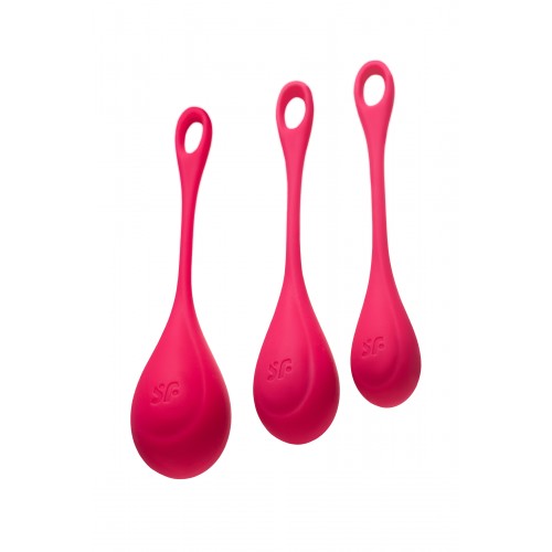 Набор вагинальных шариков Satisfyer YONI, силикон, красный, Ø 2 см.