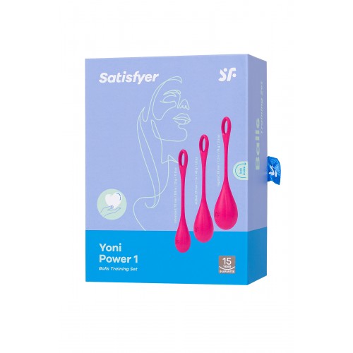 Набор вагинальных шариков Satisfyer YONI, силикон, красный, Ø 2 см.