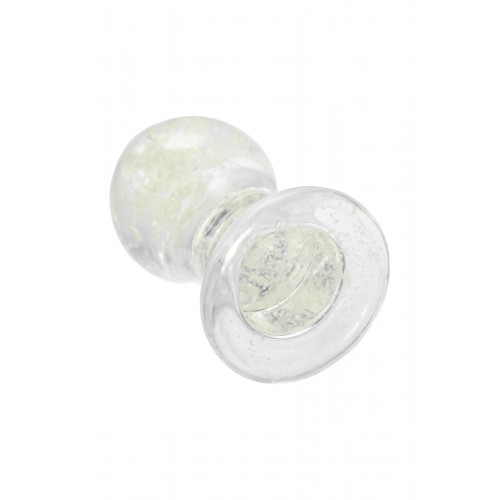 Анальная втулка Sexus Glass светящаяся в темноте, стекло, прозрачная, 9 см