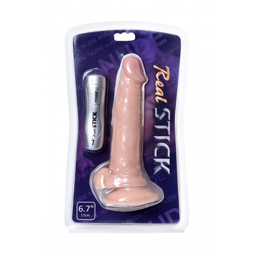 Реалистичный вибратор TOYFA RealStick Nude, PVC, 12 режимов вибрации, телесный, 12 режимов вибрации, 21,5 см