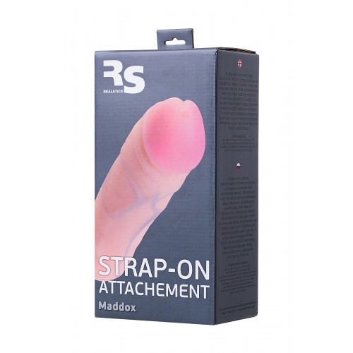 Насадка для страпона TOYFA RealStick Strap-On Maddox, TPR, телесный, 15,4 см