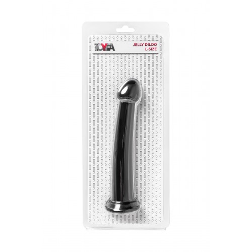 Нереалистичный фаллоимитатор Jelly Dildo L Toyfa Basic, TPE, черный, 20 см