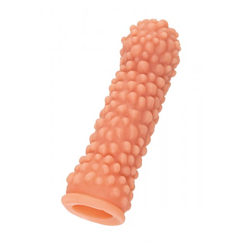 Насадка KOKOS с дополнительной стимуляцией, реалистичная, TPE, телесная, 16.5 см