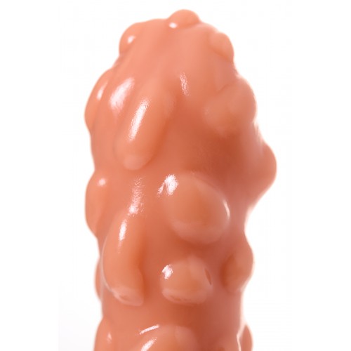 Насадка KOKOS с  дополнительной стимуляцией, реалистичная,TPR, телесный, 14.7 см рельефный