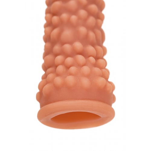 Насадка KOKOS с дополнительной стимуляцией, реалистичная, TPE, телесная, 16.5 см
