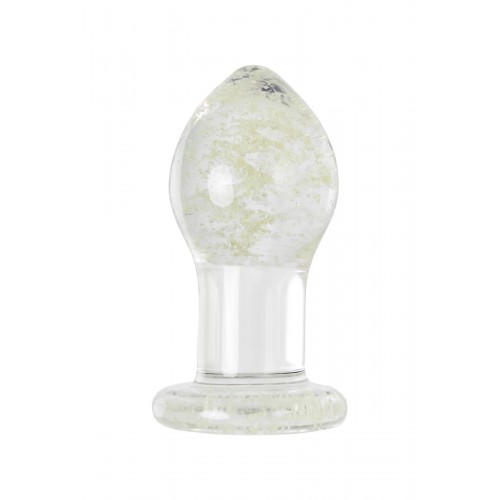 Анальная втулка Sexus Glass светящаяся в темноте, стекло, прозрачная, 9 см