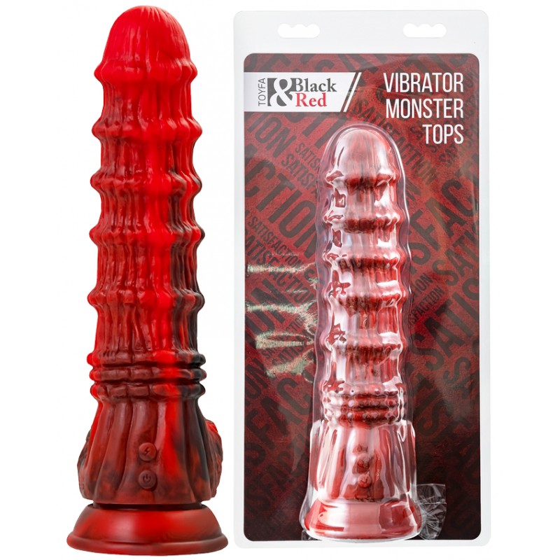 Вибратор Black&Red by Toyfa Monster Tops, силикон, красно-черный, 27 см