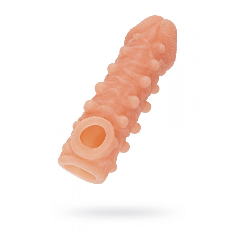 Насадка KOKOS реалистичная с дополнительной стимуляцией, TPE, телесная, 13,8 см