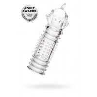 Насадка на пенис TOYFA A-Toys  , TPR, Прозрачный, 15,3 см с шариками