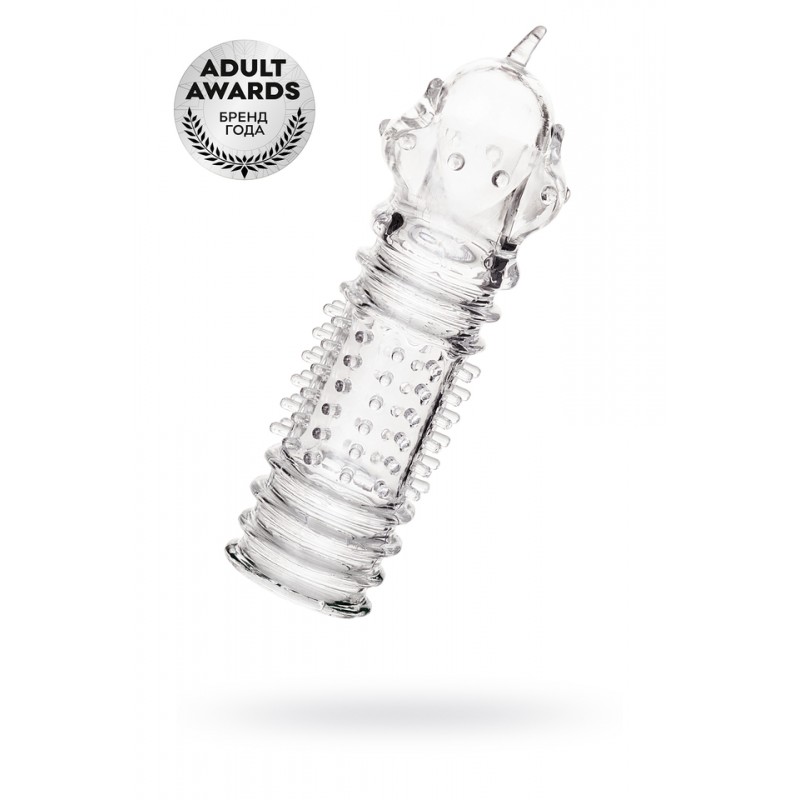 Насадка на пенис TOYFA A-Toys  , TPR, Прозрачный, 15,3 см с шариками