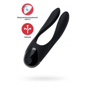 Многофункциональный стимулятор для пар Satisfyer Partner Candy Cane, силикон, чёрный