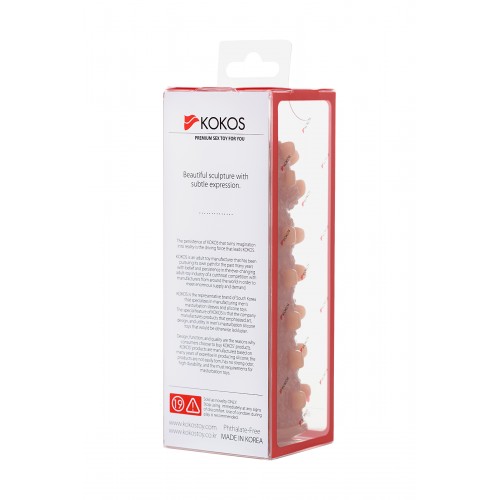 Насадка KOKOS  с дополнительной стимуляцией, реалистичная,TPR, телесный, 12.7 см с большими шипами