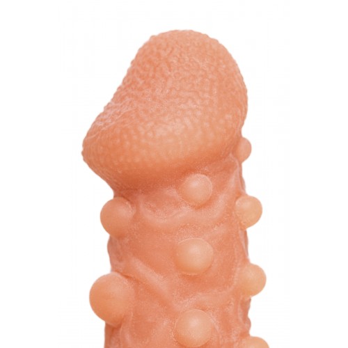 Насадка KOKOS реалистичная с дополнительной стимуляцией, TPE, телесная, 13,8 см