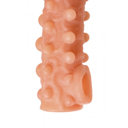 Насадка KOKOS реалистичная с дополнительной стимуляцией, TPE, телесная, 13,8 см