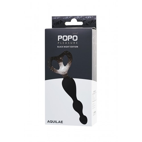 Анальная втулка POPO Pleasure by TOYFA Aquilae, водонепроницаемая, силикон, черная, 18 см, Ø 3 см