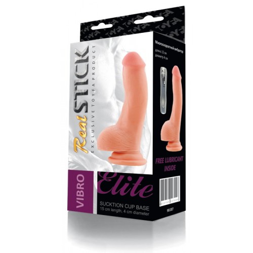 Реалистичный вибратор на присоске TOYFA RealStick Elite, TPR, телесный, 7 режимов вибрации, 19 см