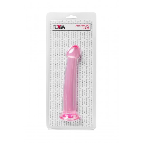 Нереалистичный фаллоимитатор Jelly Dildo L Toyfa Basic, TPE, розовый, 20 см