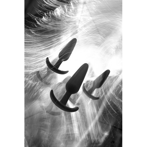 Набор анальных втулок TOYFA POPO Pleasure Eridani, силикон, черный, 3 шт.