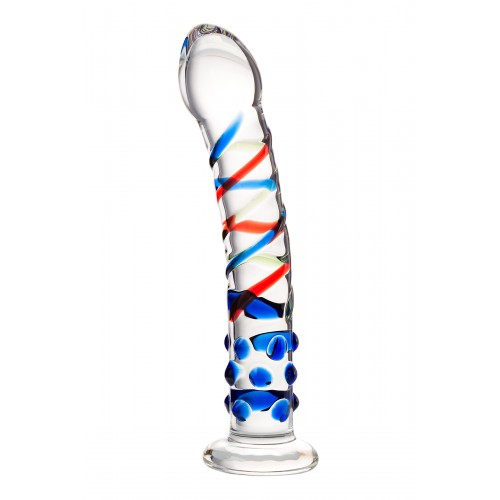 Нереалистичный фаллоимитатор Sexus Glass, стекло, прозрачный, 18 см