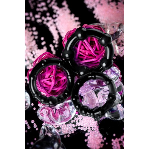 Набор колец TOYFA A-toys, TPE, Черные, Ø 3,5/3/2 см