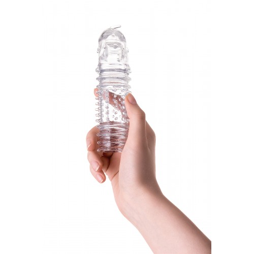 Насадка на пенис TOYFA A-Toys  , TPR, Прозрачный, 15,3 см с шариками