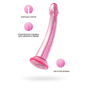 Нереалистичный фаллоимитатор Jelly Dildo L Toyfa Basic, TPE, розовый, 20 см (иной угол)