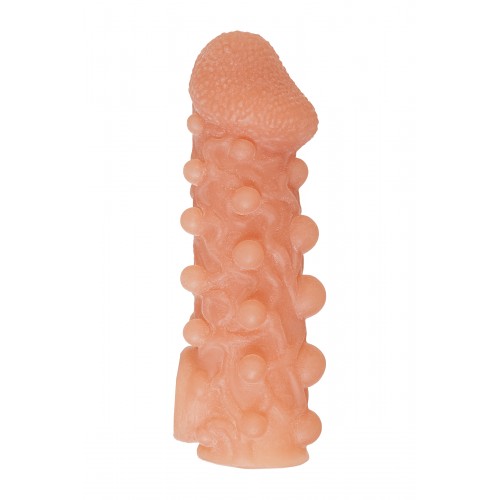 Насадка KOKOS реалистичная с дополнительной стимуляцией, TPE, телесная, 13,8 см