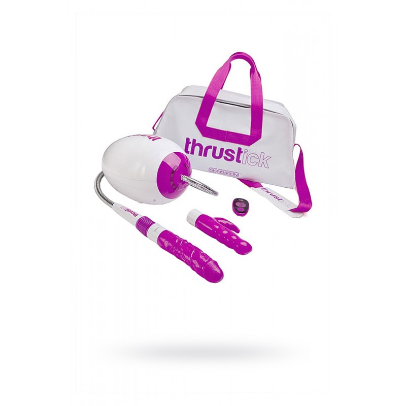 Секс-машина LoveMachines Thrustick с двумя насадками, ABS пластик, белая, 35 см