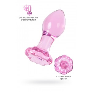 Анальная втулка Sexus Glass, стекло, розовая, 8,3 см
