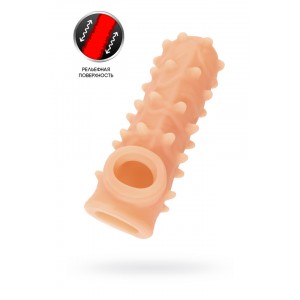 Насадка KOKOS реалистичная с дополнительной стимуляцией, TPE, телесная, 12 см