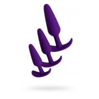 Набор анальных втулок TOYFA A-toys, Силикон,  Фиолетовый, 3  шт.
