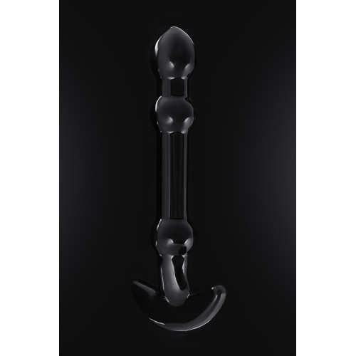 Нереалистичный фаллоимитатор Sexus Glass, стекло, чёрный, 19 см