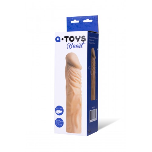 Насадка на пенис TOYFA A-Toys  , SoftSkin, Телесный, 19,5 см