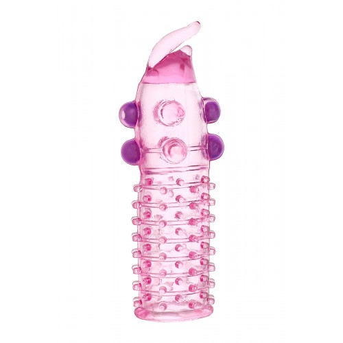 Насадка с шариками TOYFA, TPE, розовый, 13 см