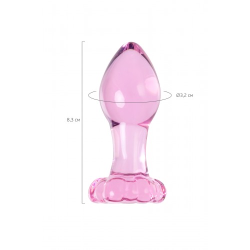 Анальная втулка Sexus Glass, стекло, розовая, 8,3 см