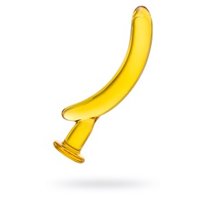 Нереалистичный фаллоимитатор Sexus Glass, стекло, желтый, 17,5 см (иной угол)