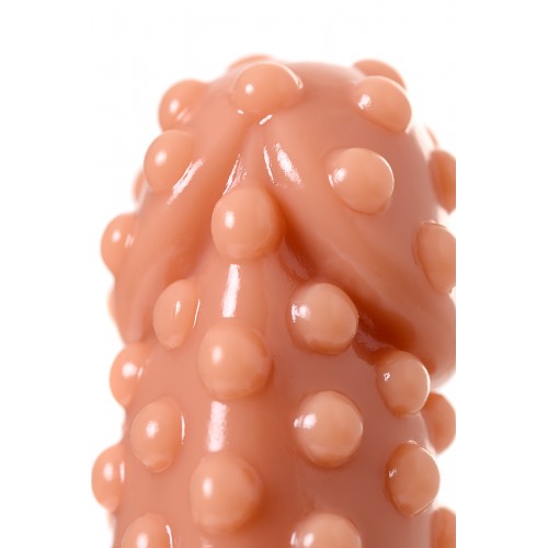 Насадка KOKOS  с дополнительной стимуляцией, реалистичная,TPR, телесный, 14.7 см с шариками на стволе