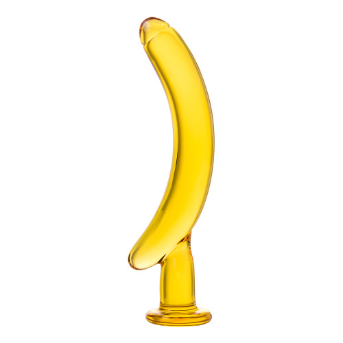 Нереалистичный фаллоимитатор Sexus Glass, стекло, желтый, 17,5 см