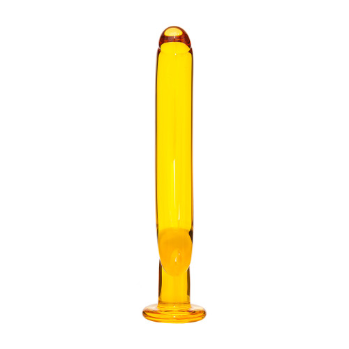 Нереалистичный фаллоимитатор Sexus Glass, стекло, желтый, 17,5 см
