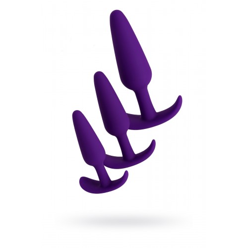 Набор анальных втулок TOYFA A-toys, Силикон,  Фиолетовый, 3  шт.