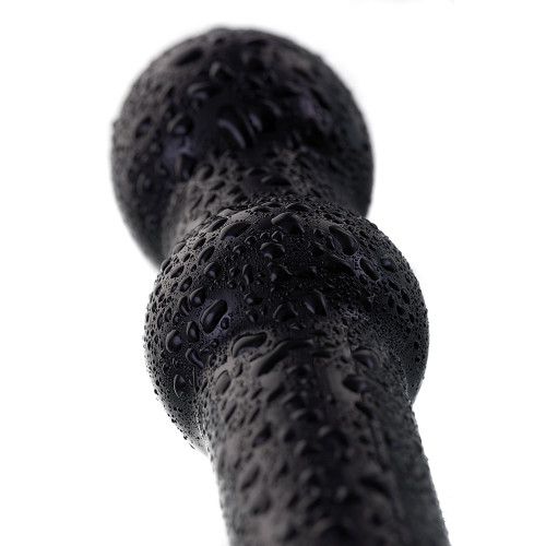Нереалистичный фаллоимитатор Sexus Glass, стекло, чёрный, 19 см