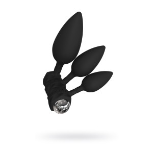 Набор анальных плагов Bathmate Anal Training Plugs VIBE, силикон, чёрный (иной угол)