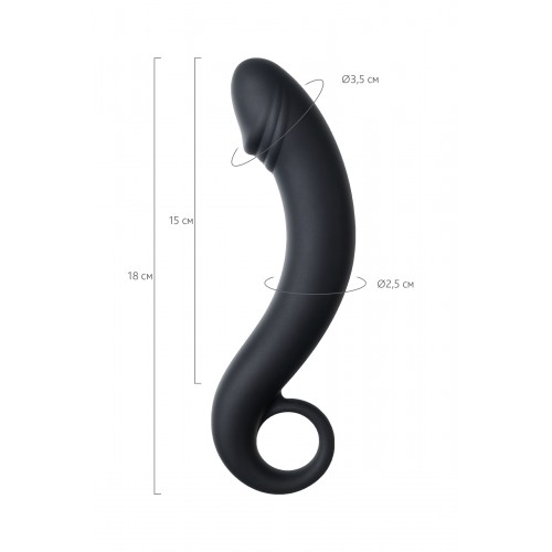 Анальный стимулятор TOYFA POPO Pleasure Dorado, водонепроницаемый, силикон, черный, 18 см, Ø 3,5 см