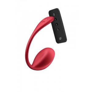 Виброяйцо Satisfyer Shiny Petal Connect App с пультом ДУ, красный, 7,5 см