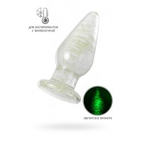 Анальная втулка Sexus Glass светящаяся в темноте, стекло, прозрачная, 9,8 см