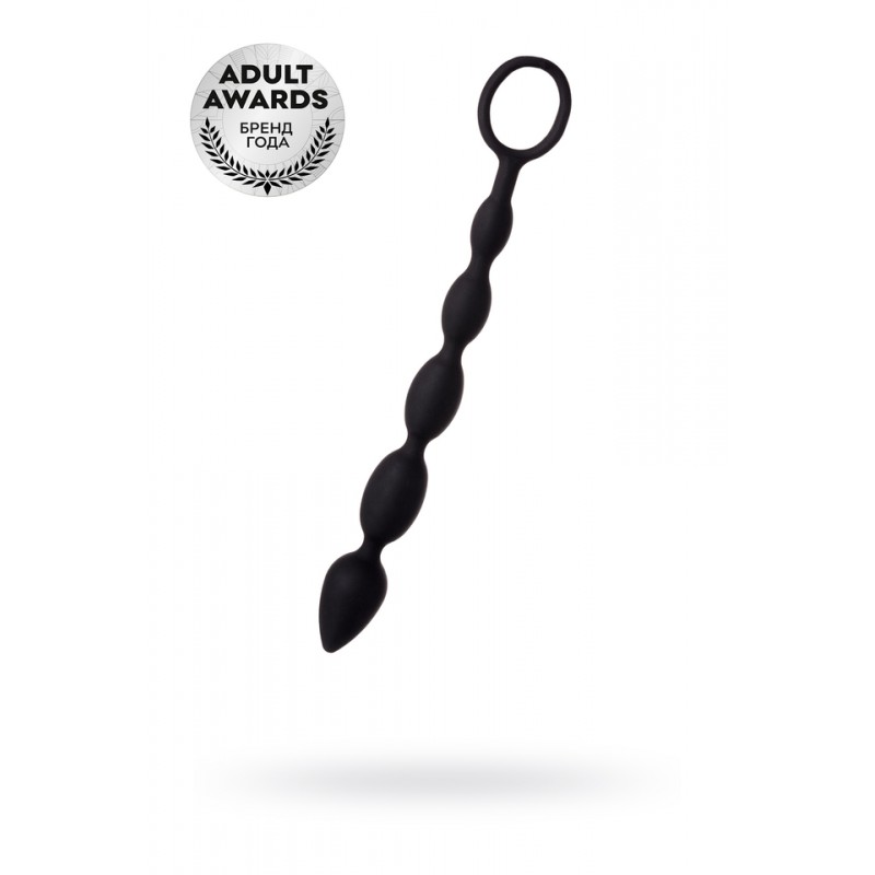Анальная цепочка Toyfa A-toys М, силикон, черный, 27,6см