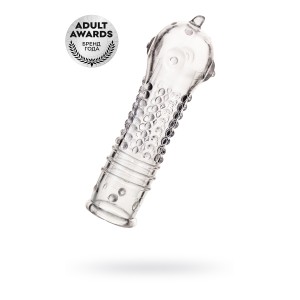 Насадка на пенис TOYFA A-Toys  , TPR, Прозрачный, 14,7 см (иной угол)