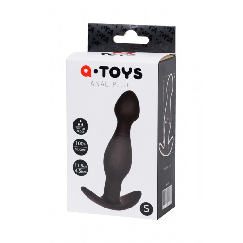 Анальная пробка A-Toys by TOYFA размера S, cиликон, черная, 11,5 см, Ø 2,8 см