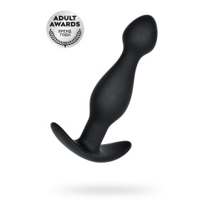 Анальная пробка A-Toys by TOYFA размера S, cиликон, черная, 11,5 см, Ø 2,8 см Анальная пробка A-Toys by TOYFA размера S, cиликон, черная, 11,5 см, Ø 2,8 см (иной угол)